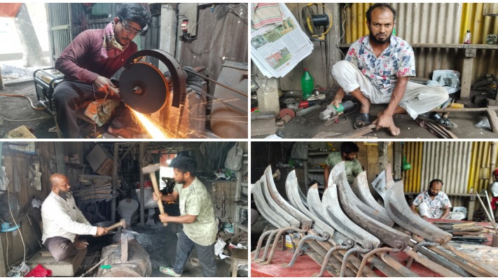 টুং-টাং শব্দে চলছে কামারদের ব্যস্ততা